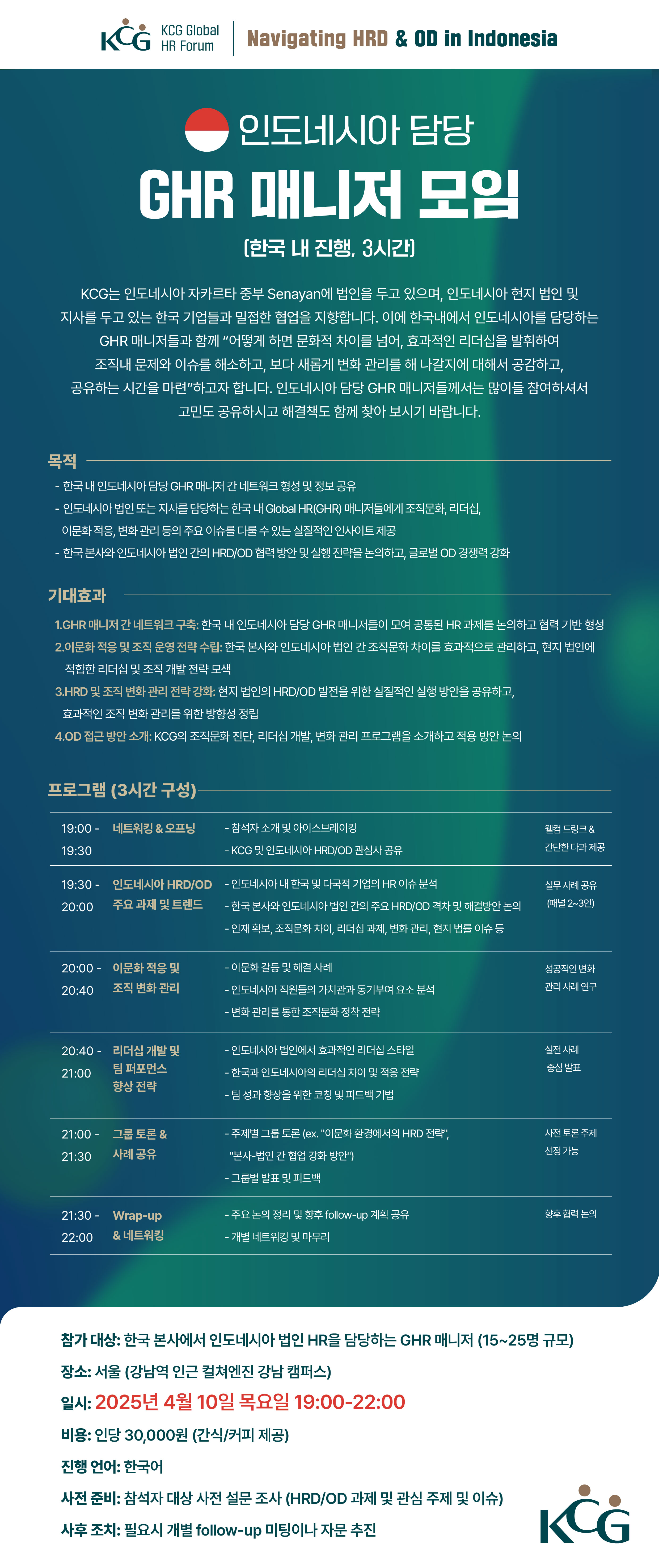 인도네시아 담당 GHR 매니저 모임